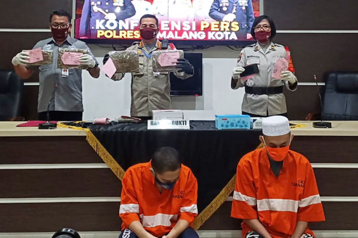 Dua mahasiswa pengedar ganja di Kota Malang dibekuk polisi