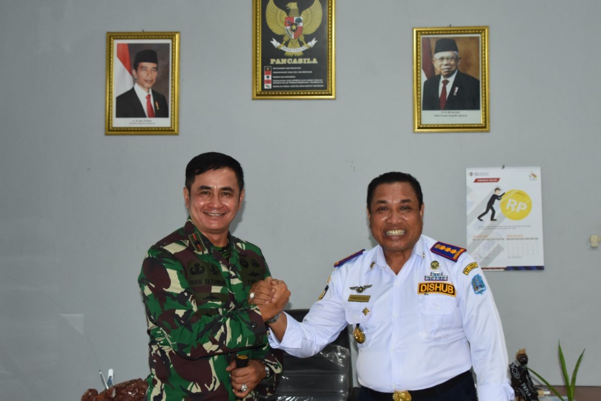 Danrem 173/PVB jalin silaturahim dengan Dishub dan PT Pelni Biak