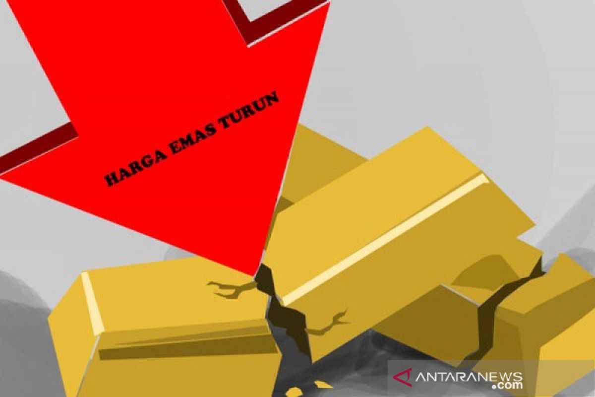 Emas turun karena ambil untung, namun ditopang lonjakan kasus corona