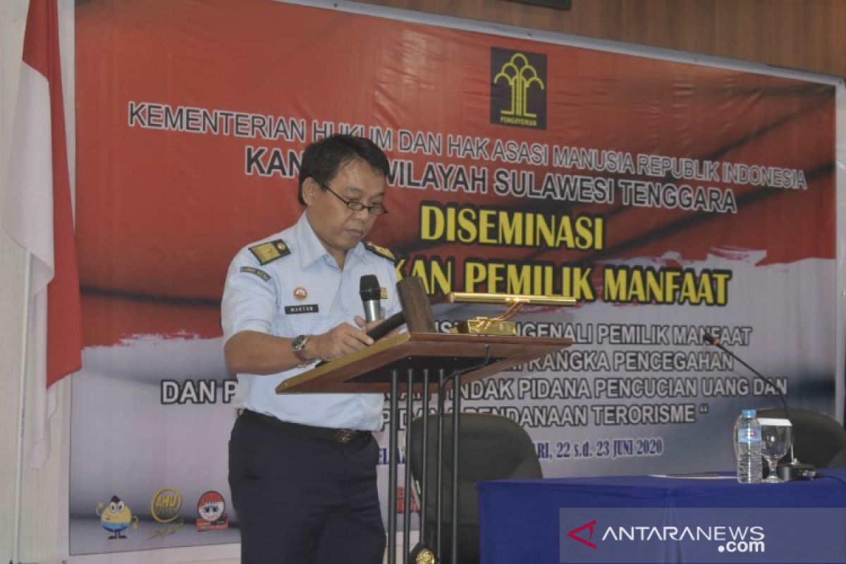 Kemenkumham Sulawesi Tenggara  lakukan diseminasi pencegahan pencucian uang