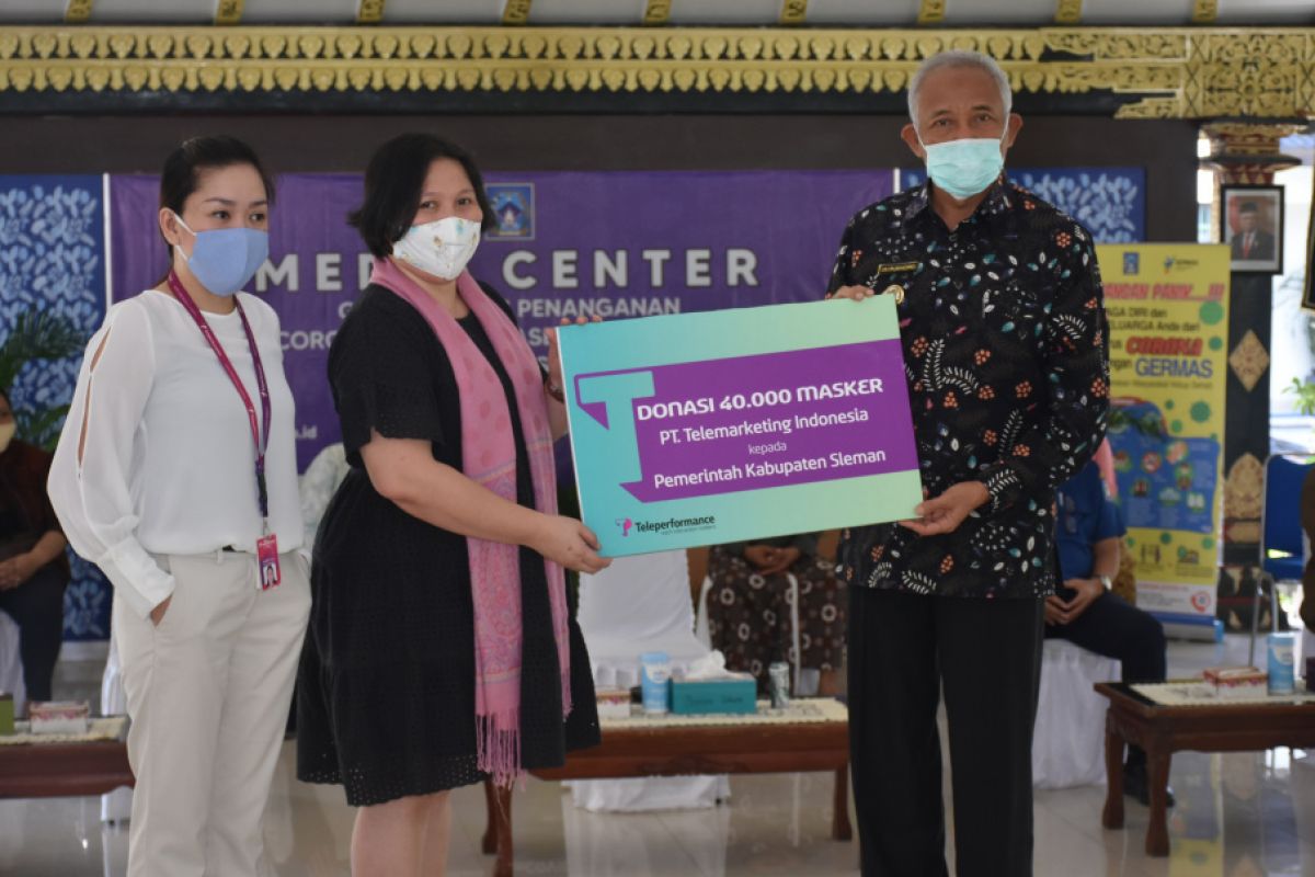 Sleman terima bantuan 40.000 masker dari PT Teleperformance