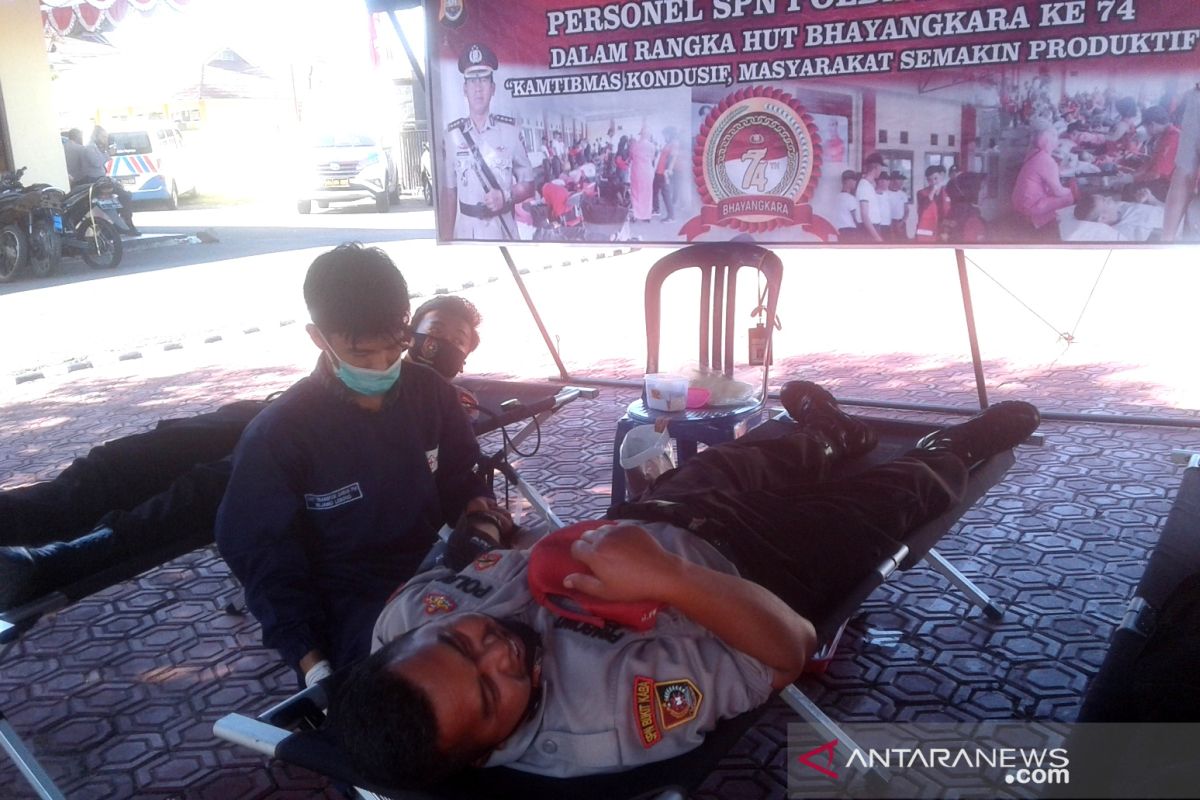 Puluhan kantong darah terkumpulkan dalam rangka HUT Bhayangkara di Rejang Lebong