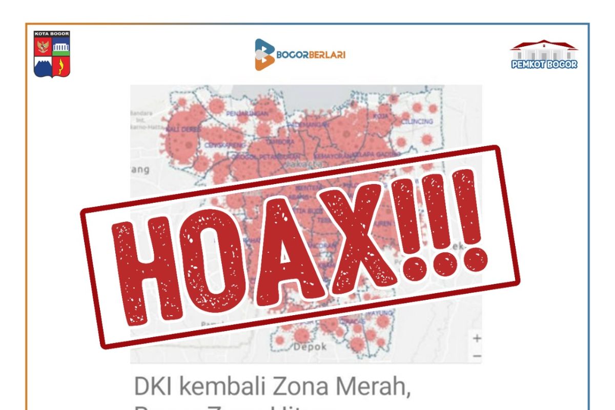 Hoaks, broadcast Kota Bogor zona hitam