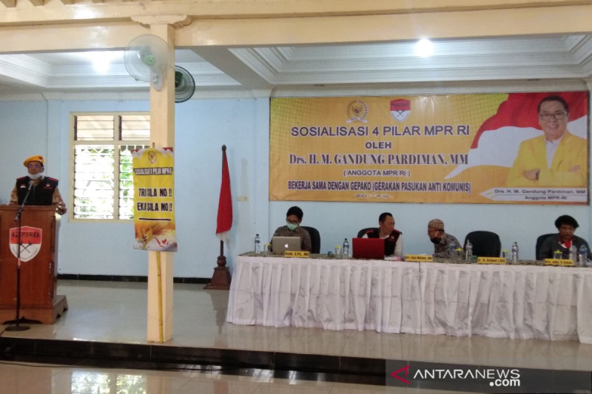 Anggota MPR sosialisasikan empat pilar perkuat pertahankan Pancasila