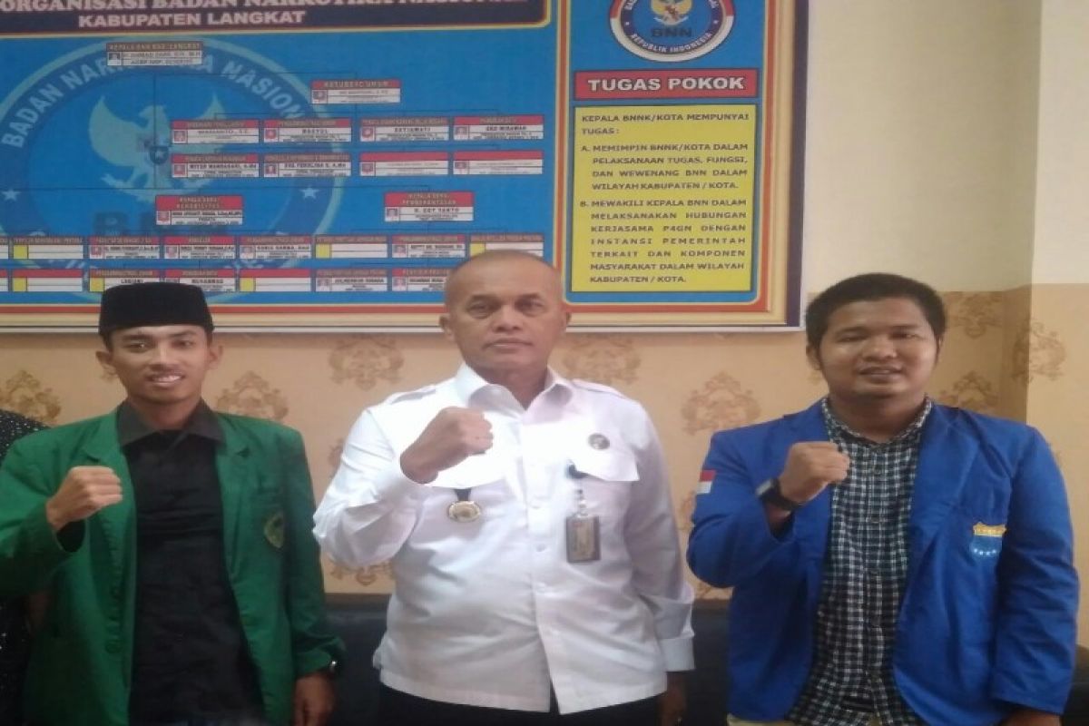 Momentum HANI, PMII Langkat-Binjai dan STAI JM Tanjung Pura beranjangsana ke BNN