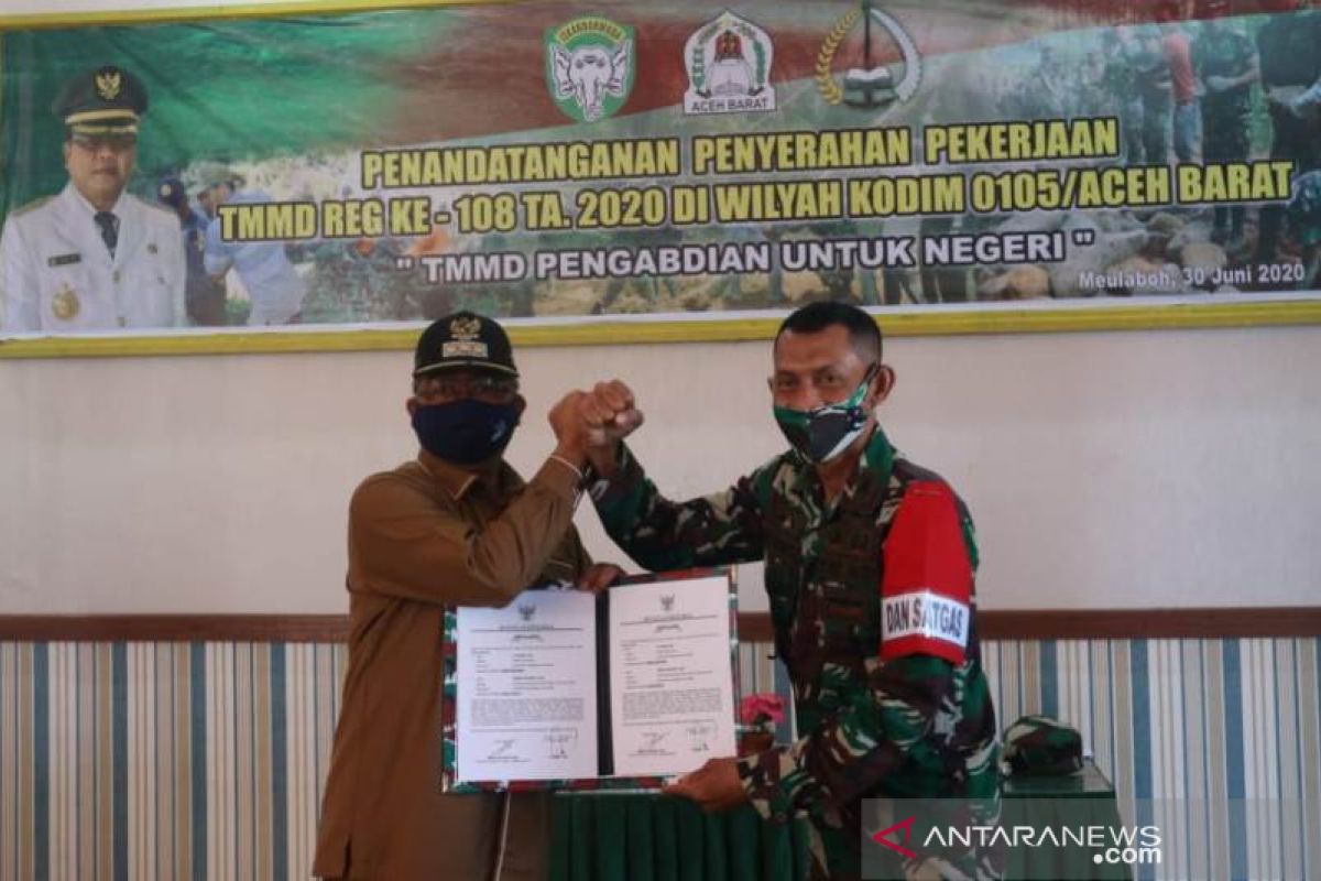 TNI buka akses jalan baru 2,2 KM di Aceh Barat melalui TMMD