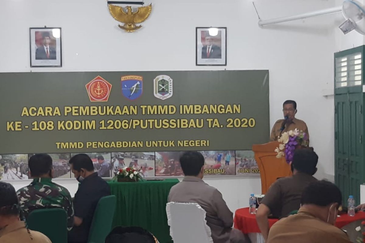 Pembukaan TMMD ke - 108 di Kapuas Hulu sesuai protokol kesehatan