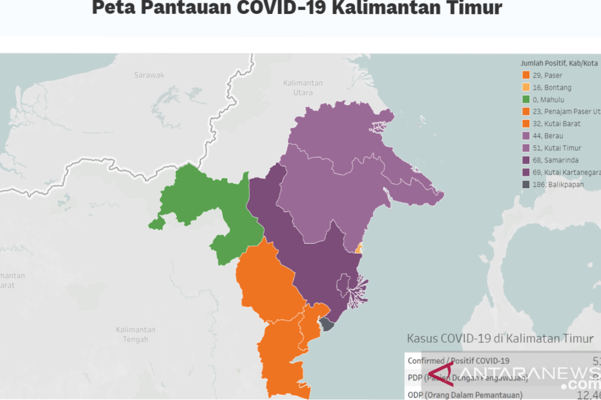 Peta pantauan COVID-19 ada warna hitam di Kota Balikpapan, ini kejelasannya