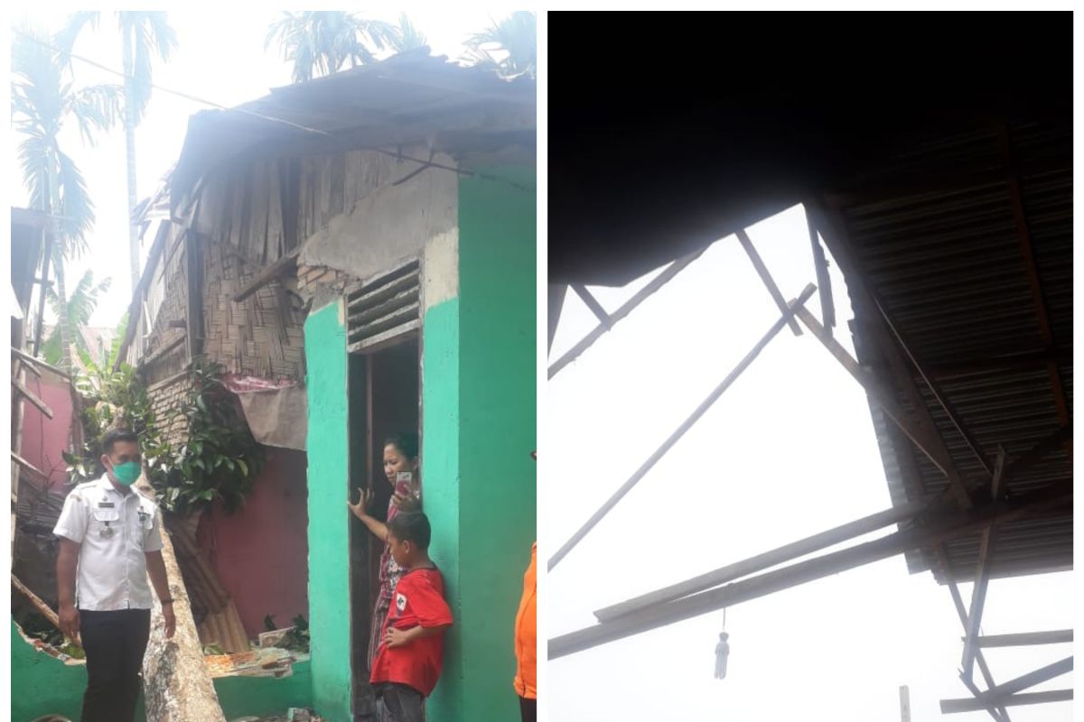 240 rumah terdampak angin puting beliung lima warga luka-luka di Hinai Langlat