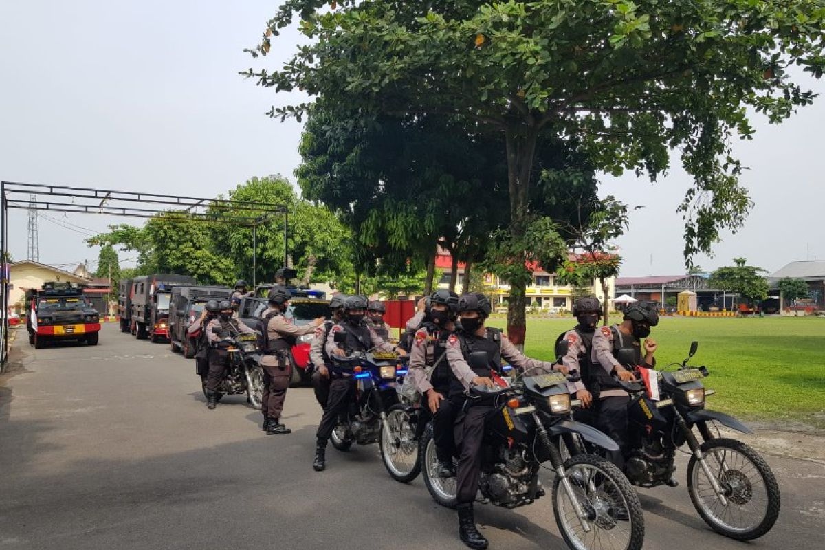 Satuan Brimob Polda Sumut gelar patroli skala besar peringati Hari Bhayangkara