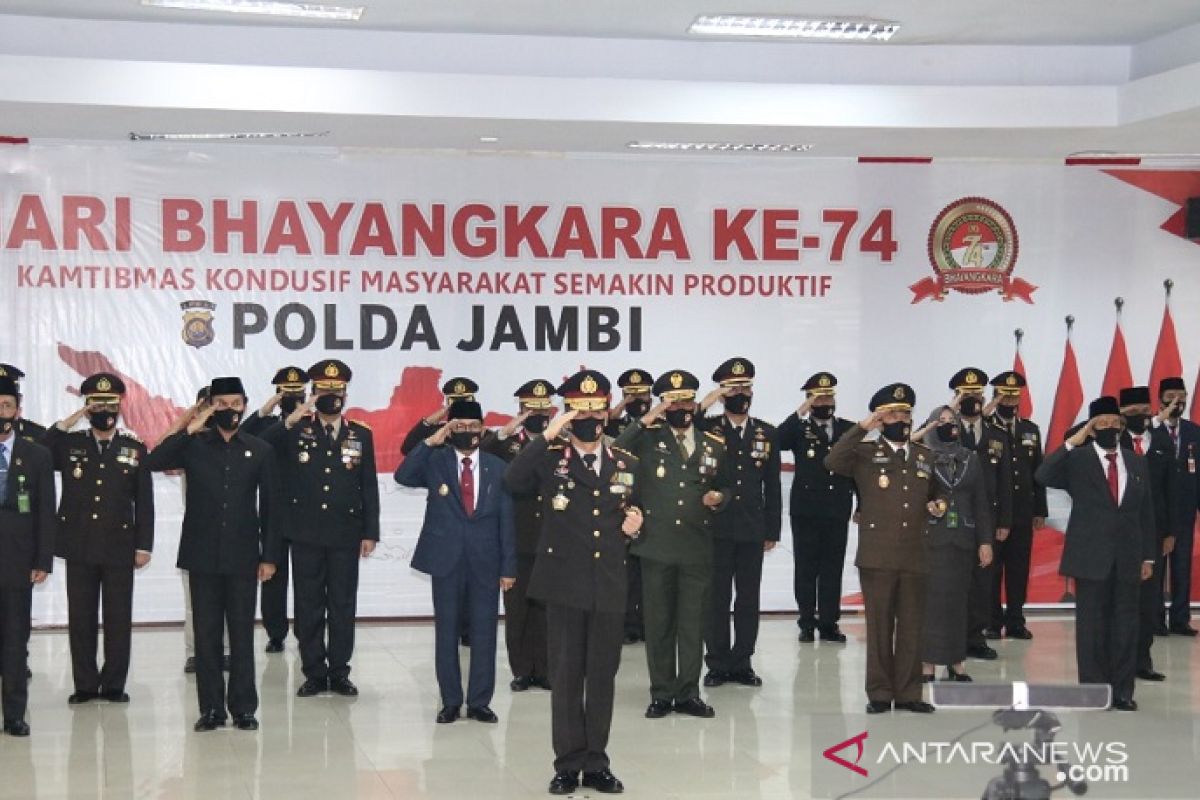 Polda Jambi gelar upacara  HUT ke-74  Bhayangkara secara virtual