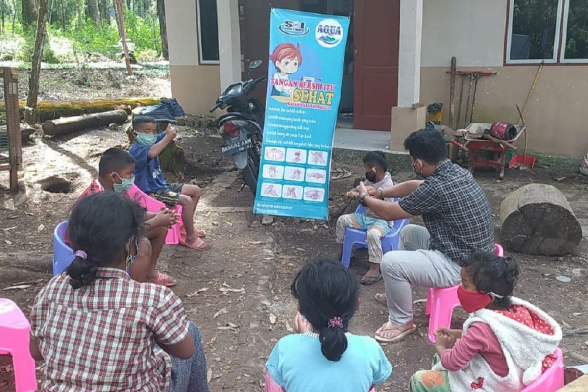 Geliat literasi dan edukasi cuci tangan pakai sabun Tirta Sibayakindo di Tahura Bukit Barisan Karo