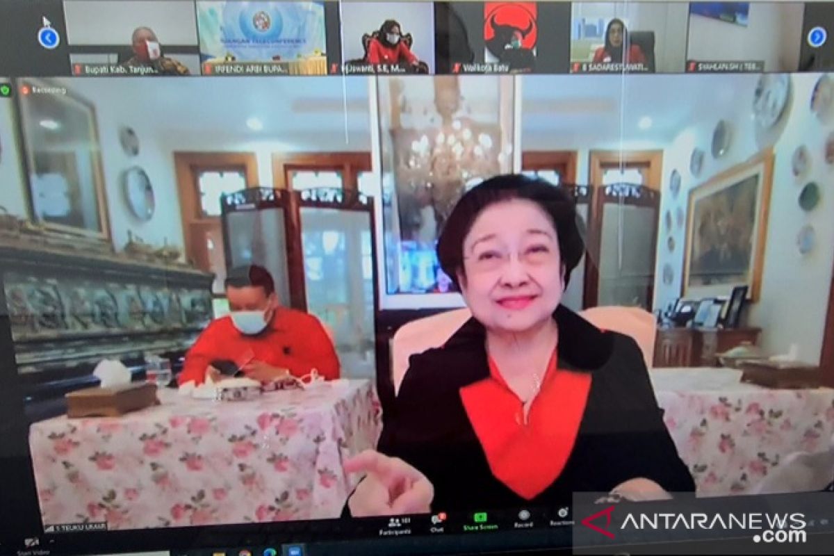 Megawati resmikan 20 kantor PDIP secara virtual