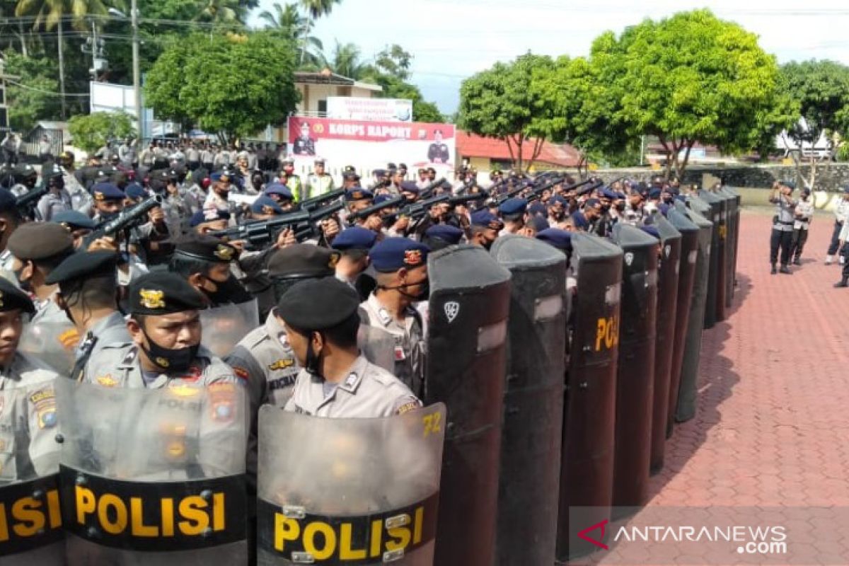 Kondisi di Madina aman, personel Satuan Brimob Sumut tetap disiagakan