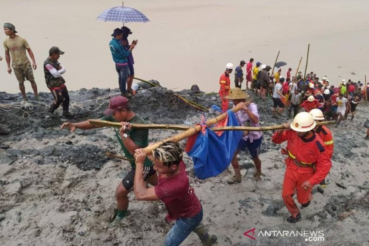 Korban meninggal dalam insiden tanah longsor tambang giok di Myanmar jadi 162