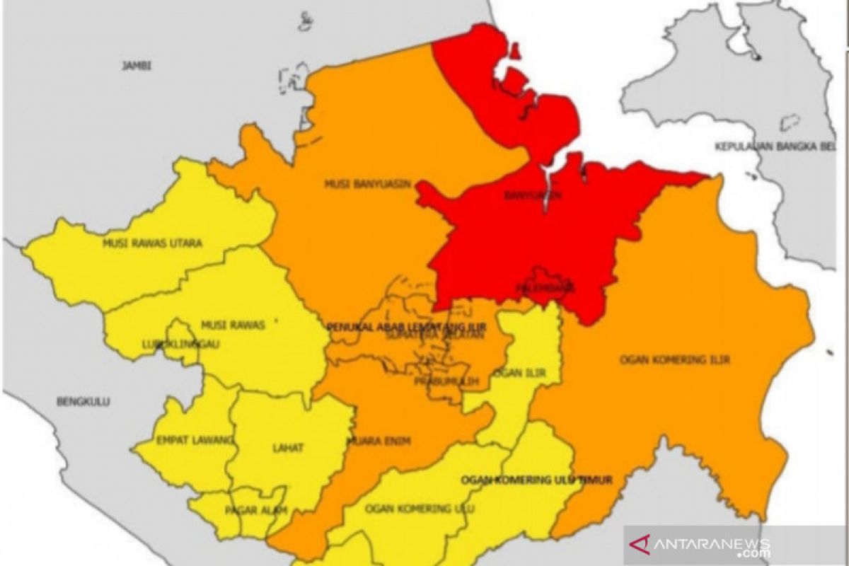 Banyuasin dan Palembang kembali jadi zona merah COVID-19