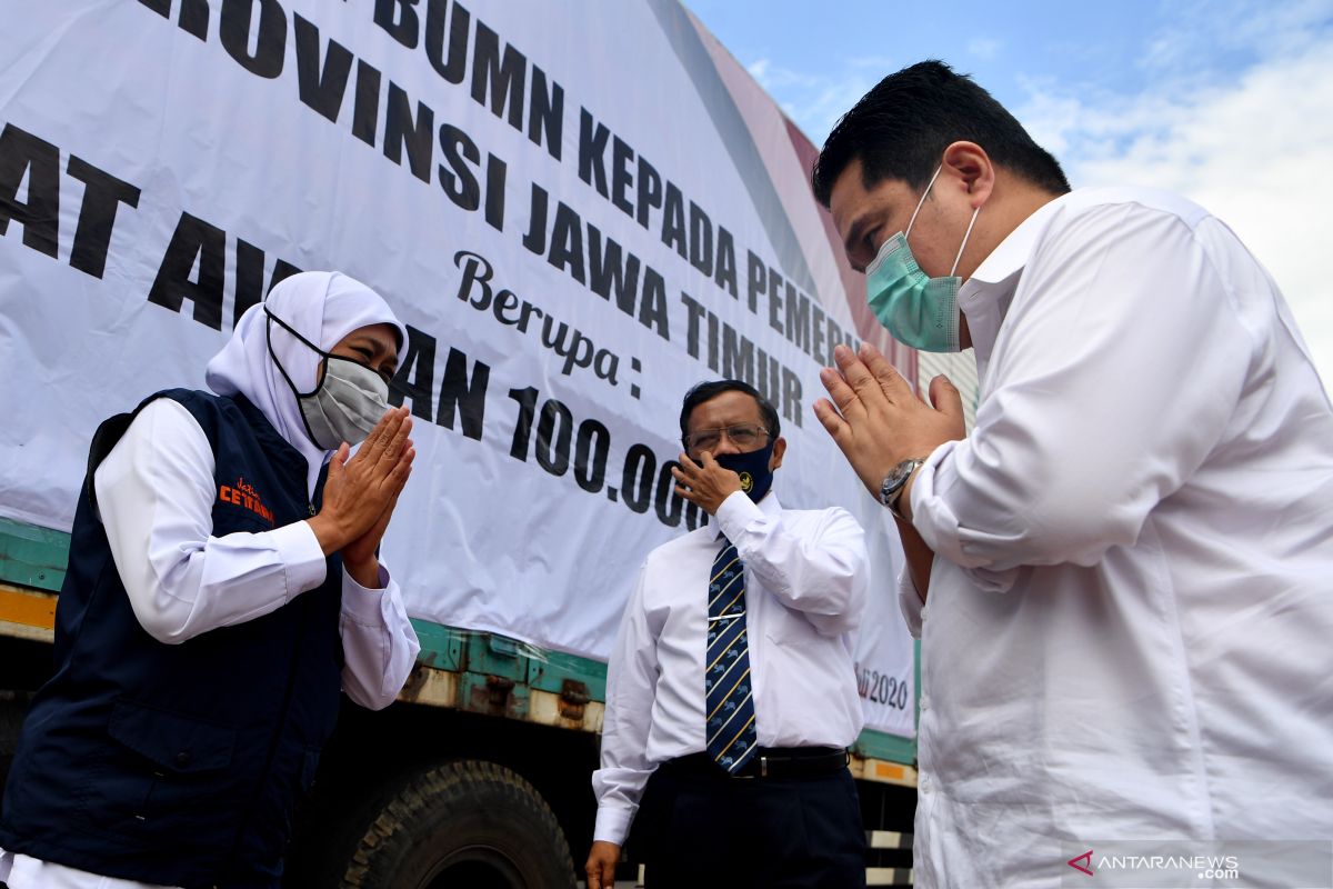 Menteri BUMN: Kondisi penyebaran COVID-19 Jatim perlu perhatian khusus