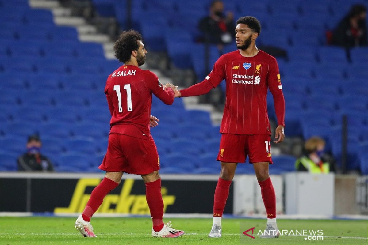 Salah cetak dua gol satu assist saat Liverpool bekuk Brighton 3-1