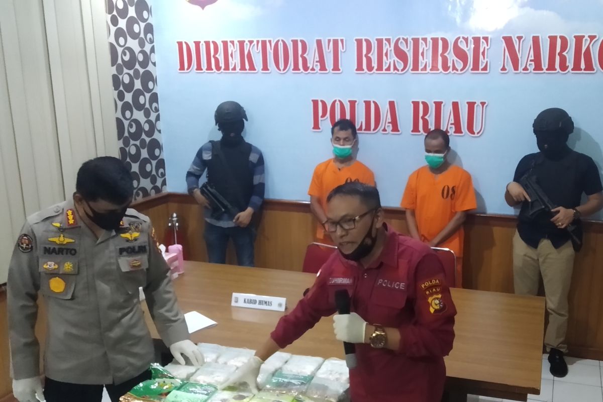 Polda Riau sita 15,8 kilogram sabu-sabu Malaysia