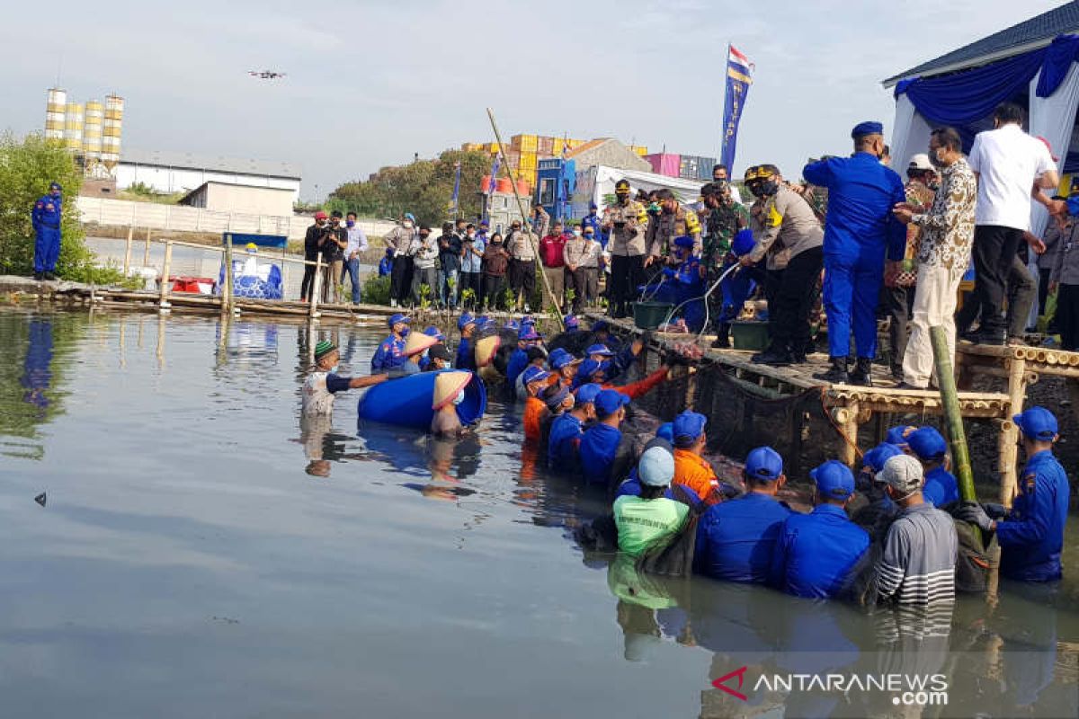 Kapolda Jateng dan Pangdam panen 5,4 ton ikan dan udang