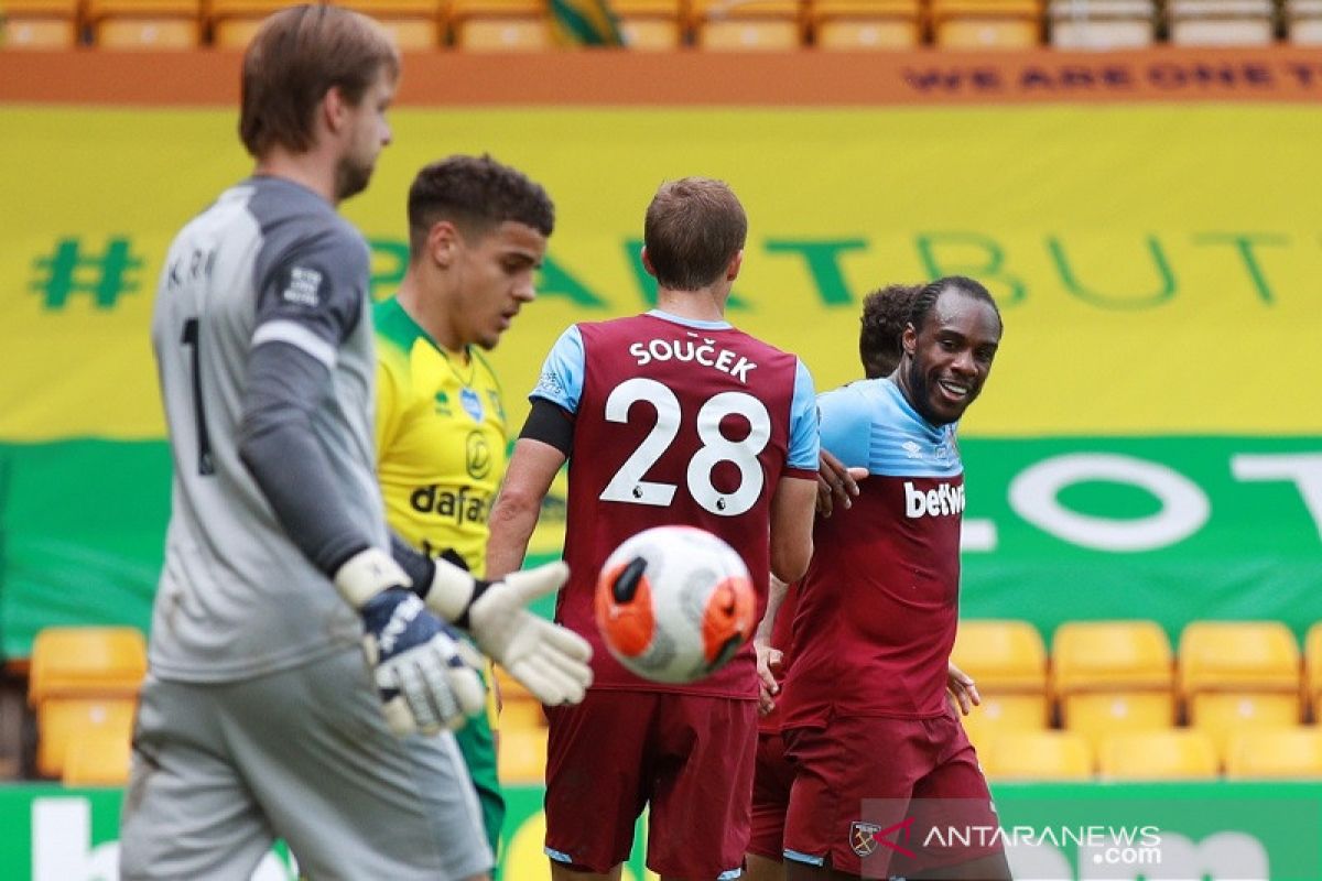 Michail Antonio borong empat gol, West Ham kirim Norwich terdegradasi