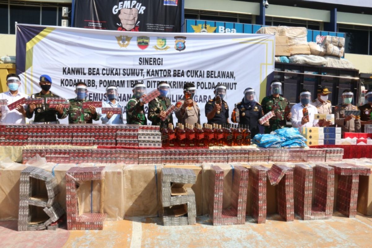 Bea Cukai Sumut musnahkan barang tangkapan senilai Rp3,2 miliar