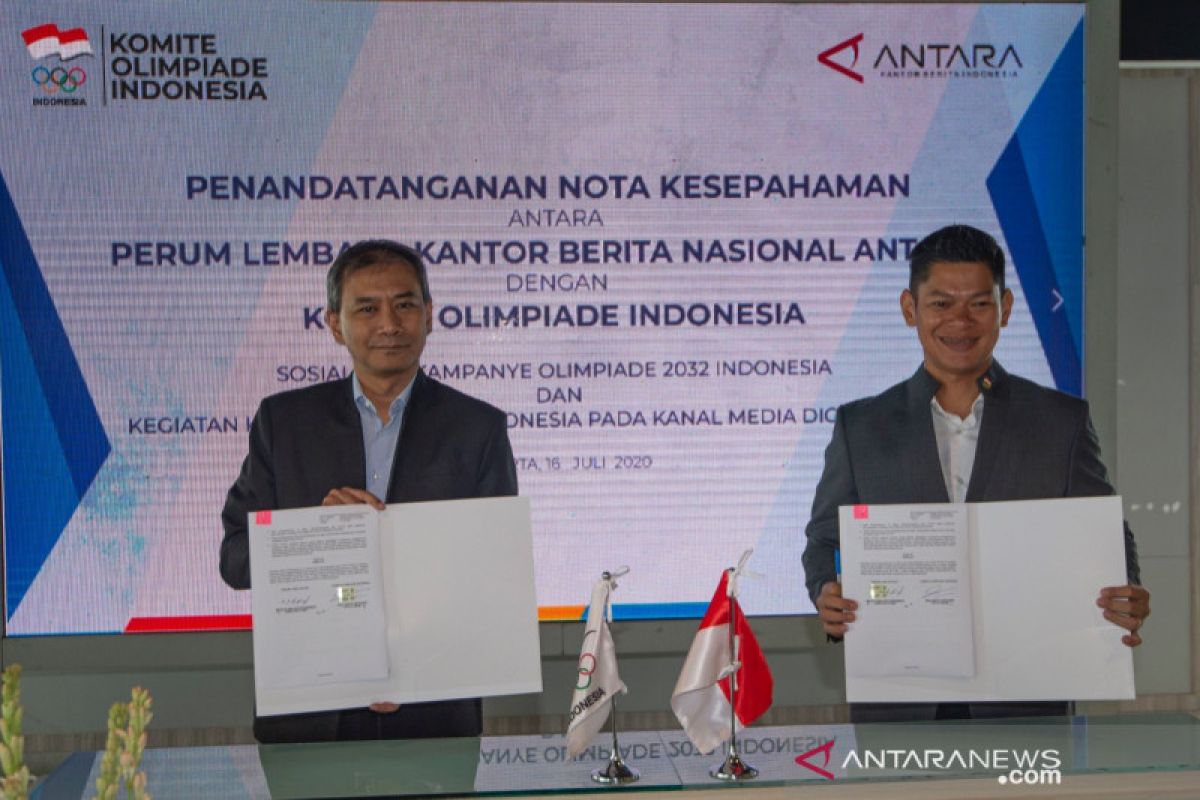 KOI dan ANTARA teken kerja sama dukung Indonesia tuan rumah Olimpiade 2032