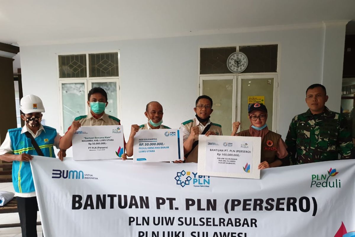 PLN Sulselrabar sumbang Rp160 juta untuk korban banjir dan longsor Luwu Utara