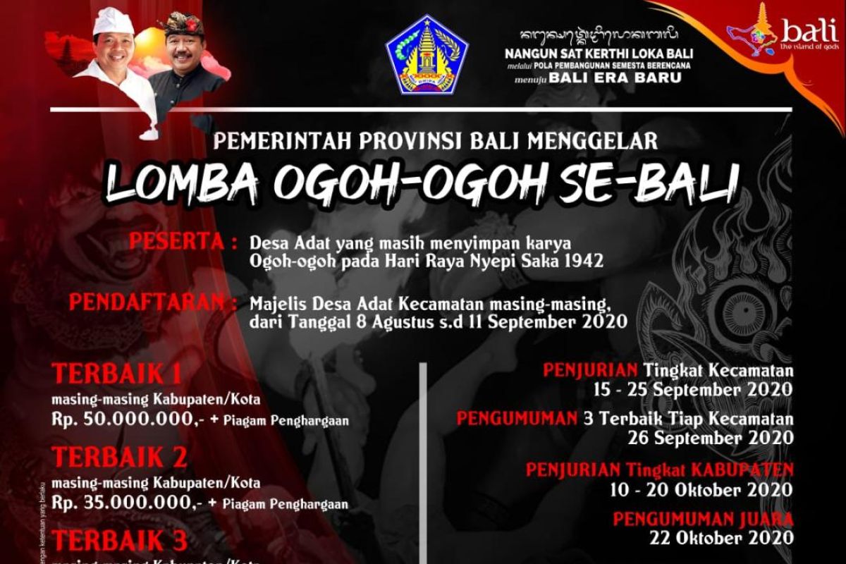 31 Oktober,  Pemprov Bali adakan Festival Ogoh-ogoh berhadiah Rp1,7 miliar