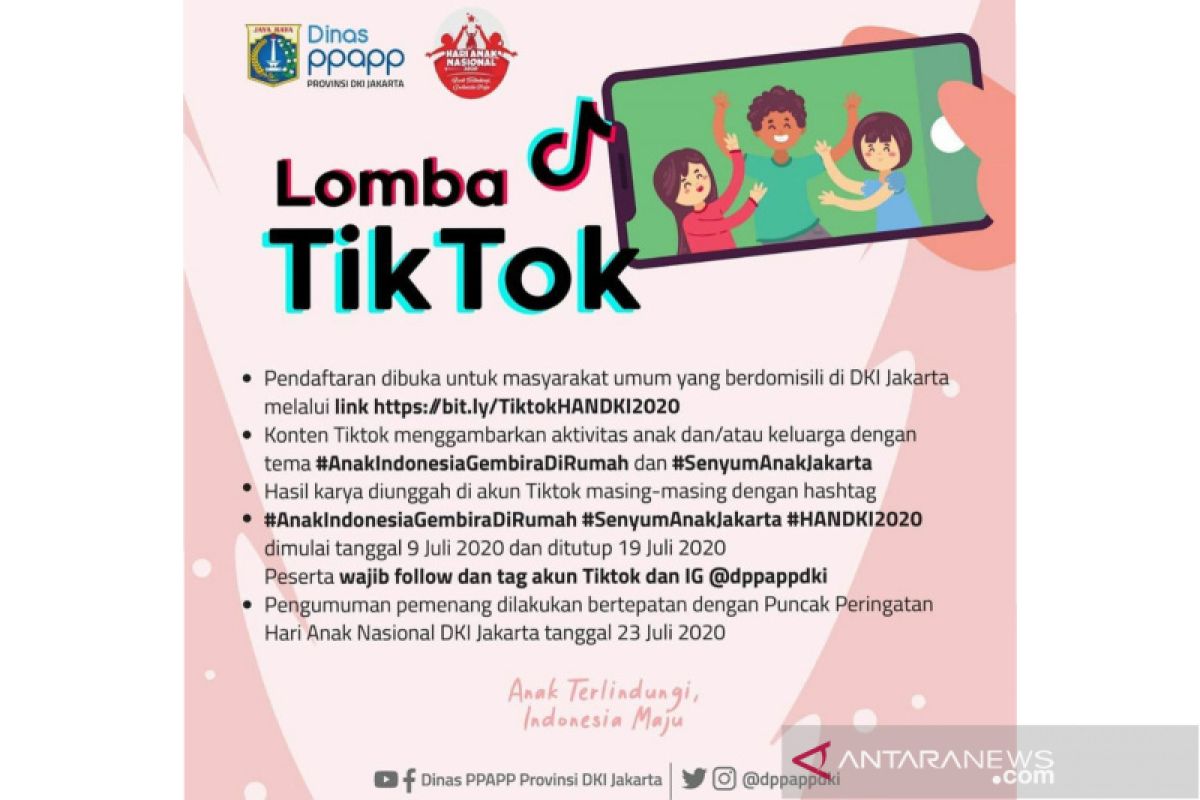 Warga Jakarta Pusat diajak ikut lomba virtual Hari Anak Nasional 2020