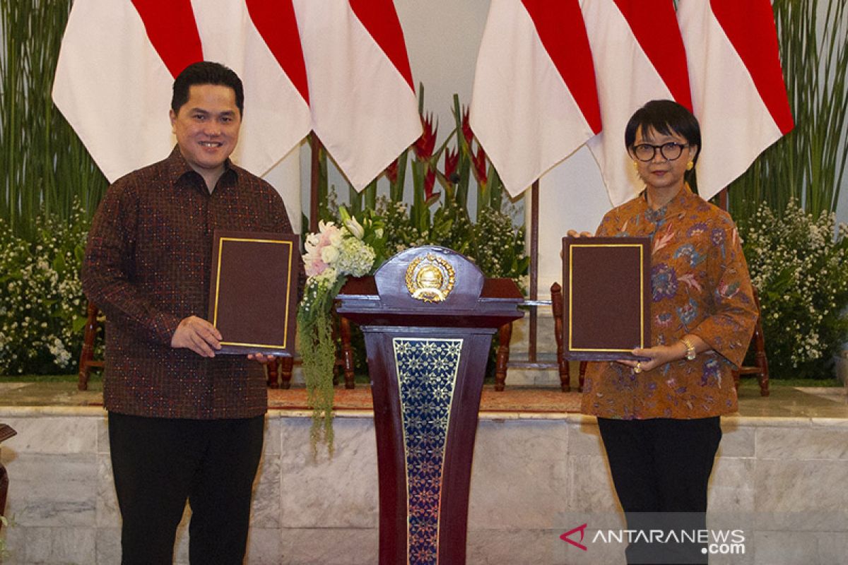 Erick Thohir dan Menlu teken MoU diplomasi ekonomi  BUMN Go Global