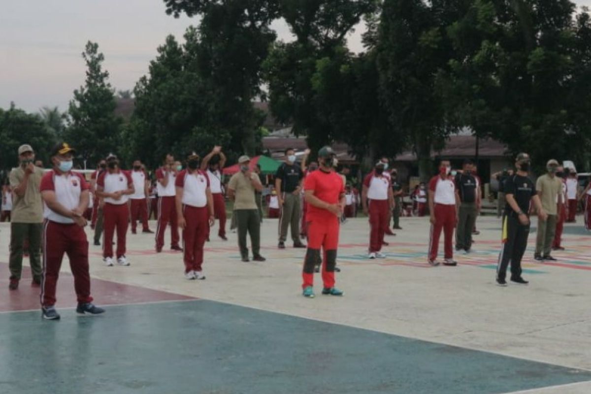 Tingkatkan soliditas, Polres Simalungun gelar olahraga bersama dengan TNI