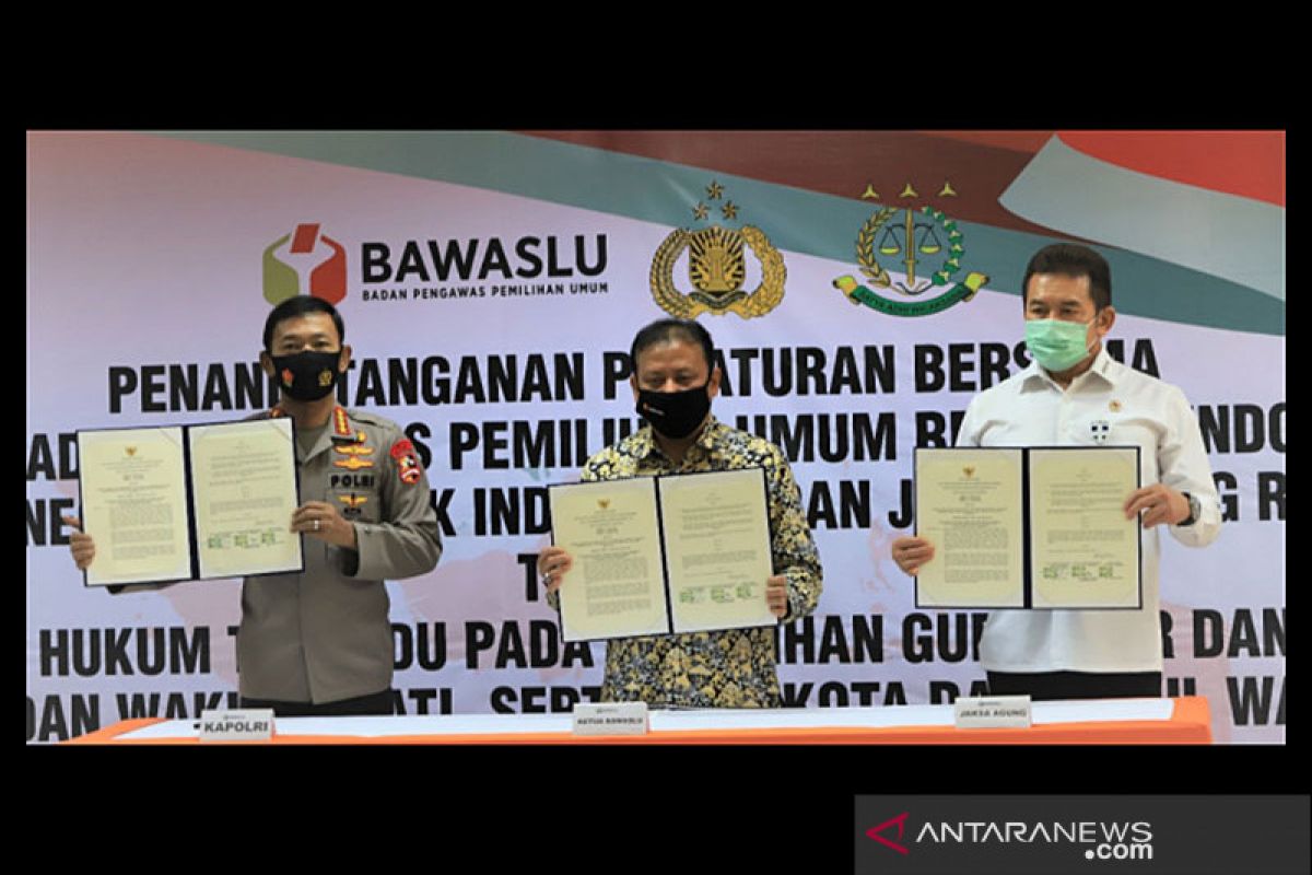 Bawaslu teken "MoU" Gakkumdu bersama kepolisian dan kejaksaan