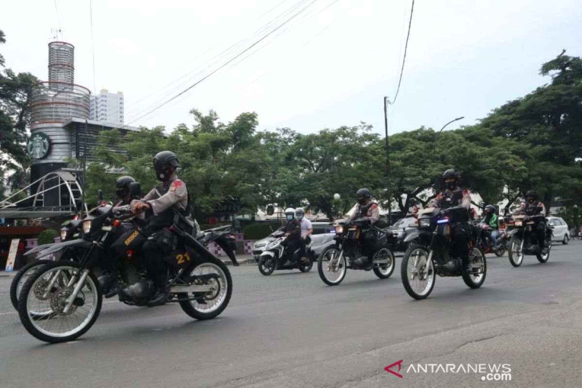 Brimob Polda Sumut gelar patroli skala besar di Medan