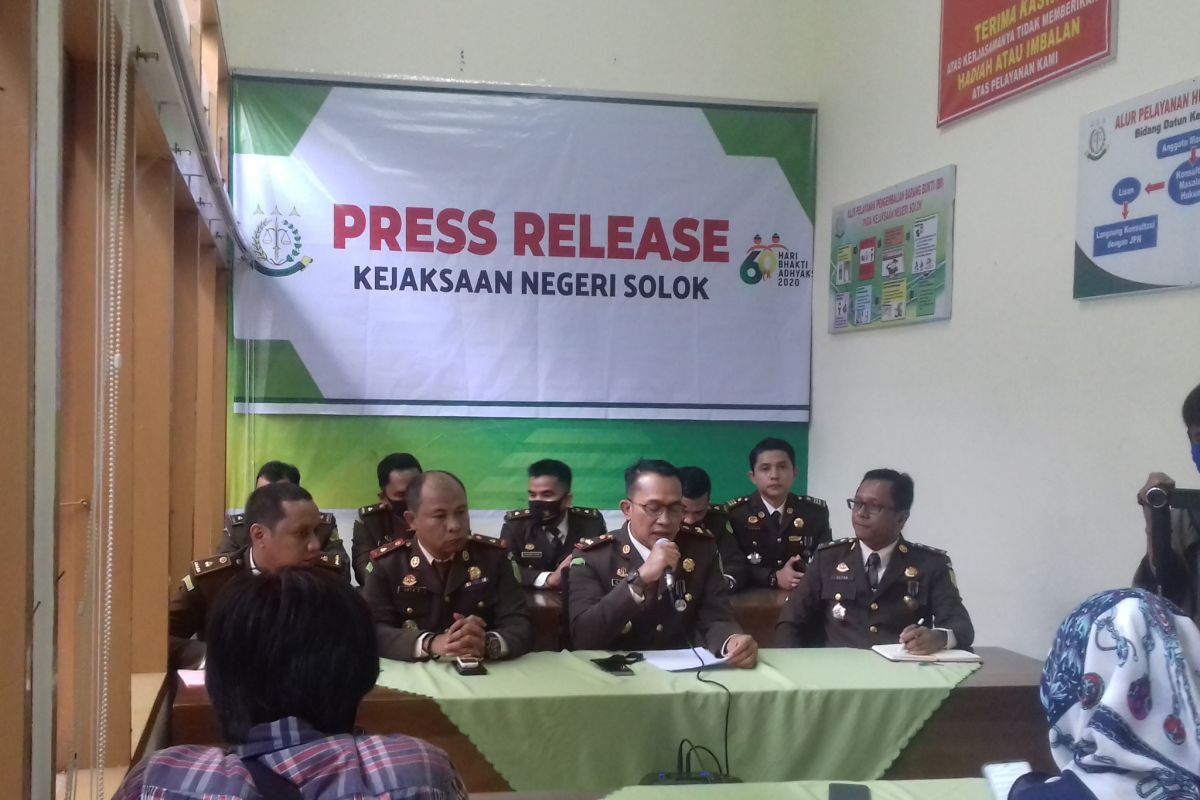 Kejari Solok nyatakan 50 perkara tindak pidana umum diungkap dari Januari hingga Juli 2020