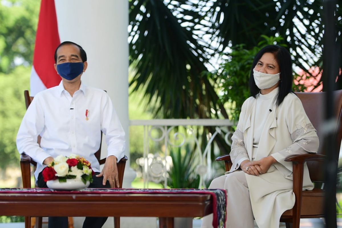 Presiden Jokowi dan Ibu Negara kampanye protokol kesehatan pada Hari Anak Nasional