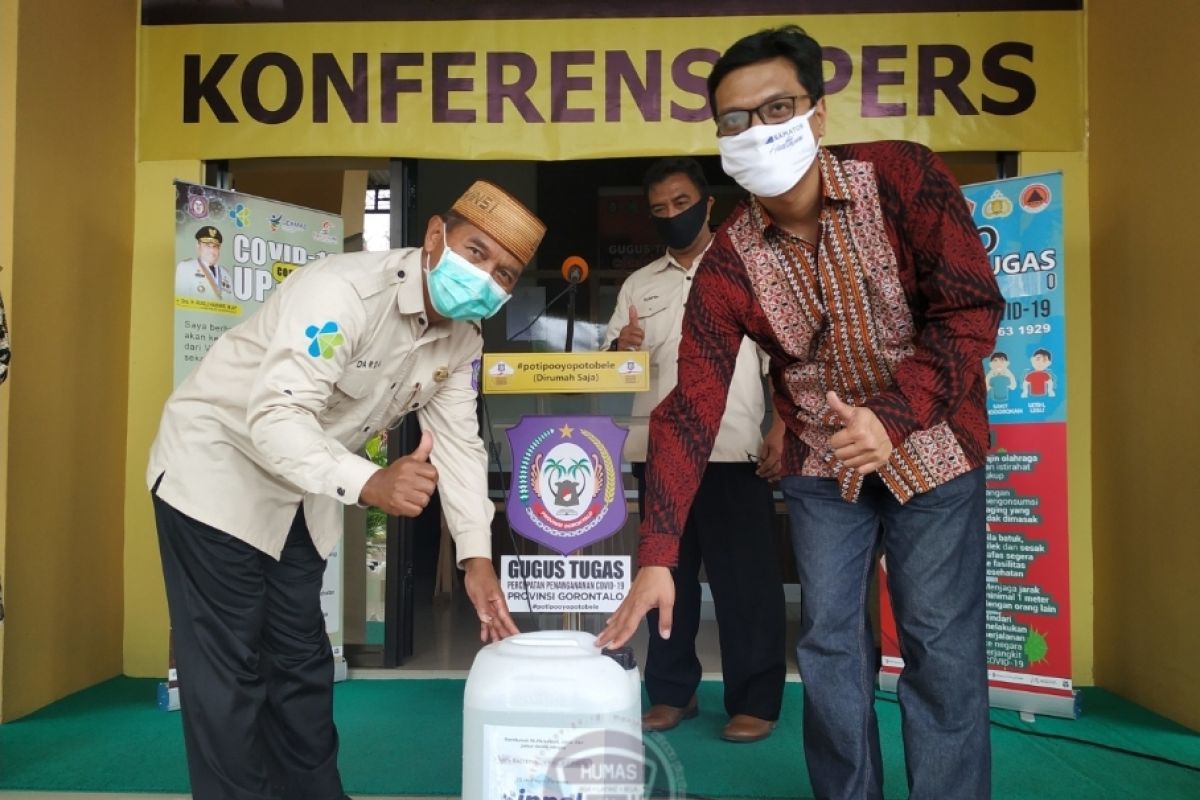 Pemprov Gorontalo terima bantuan 500 liter disinfektan dari PT Aneka