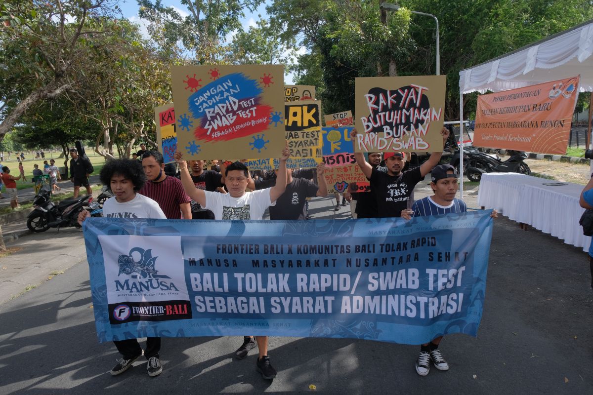 Polisi: Demo tolak tes cepat dan usap langgar Perwali Denpasar