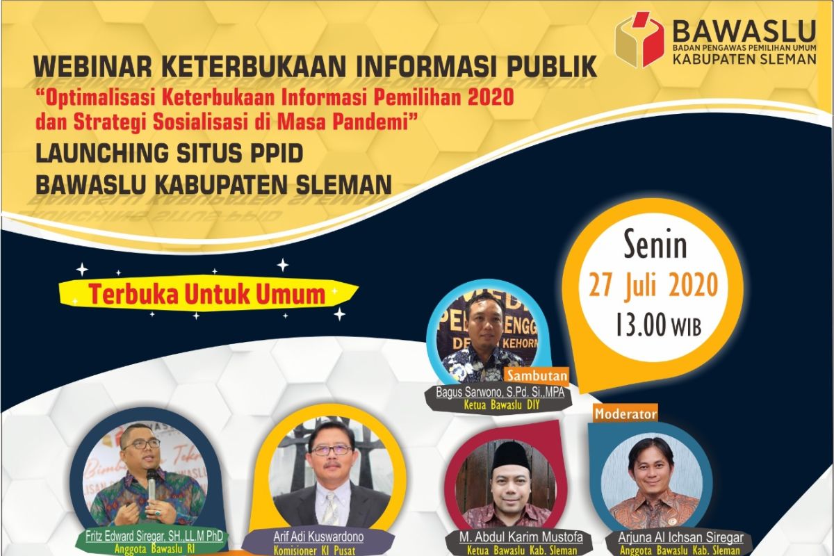 Bawaslu Sleman meluncurkan layanan informasi Pilkada 2020 secara daring