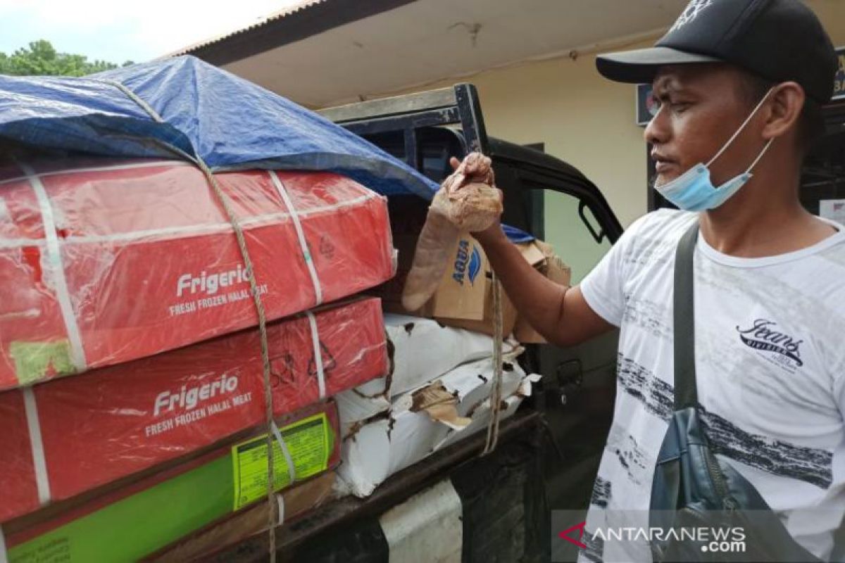 Polisi sita 2.000 kilogram daging beku impor tidak layak di Babel