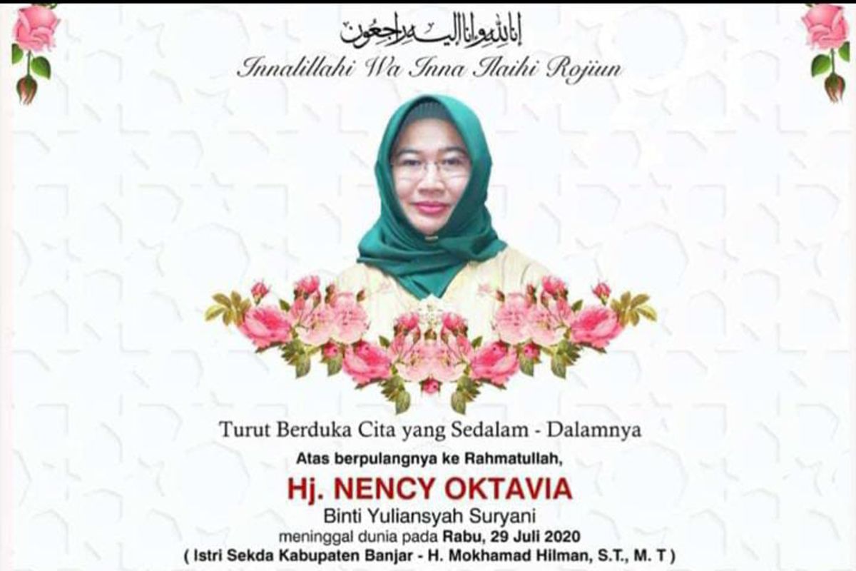 Istri Sekda Banjar berpulang