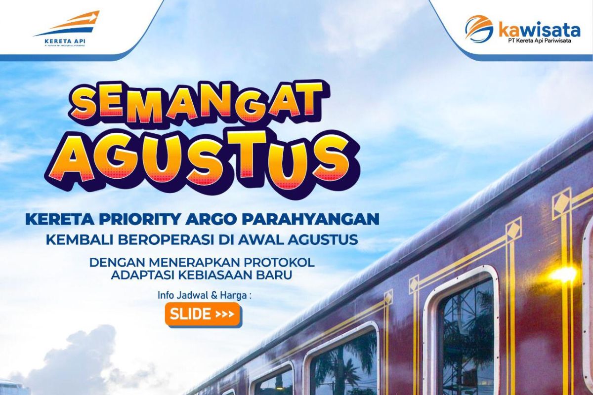 KA Priority Argo Parahyangan beroperasi lagi pada 2 Agustus