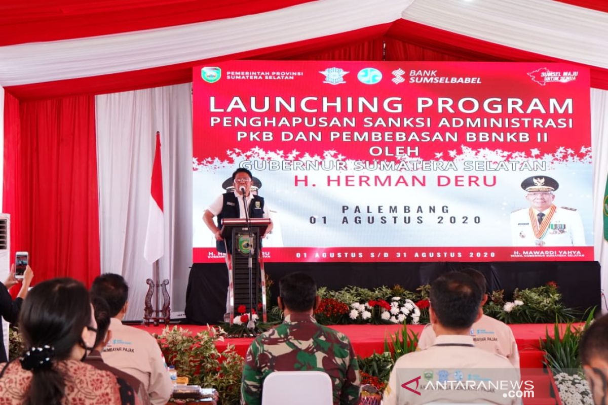 Gubernur Herman Deru: Penghapusan denda pajak kendaraan mulai diberlakukan