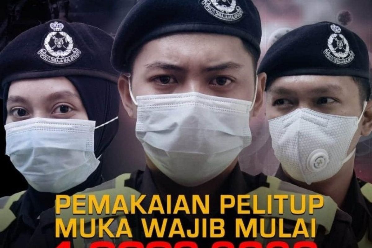 Malaysia mulai terapkan wajib masker berdenda RM1000