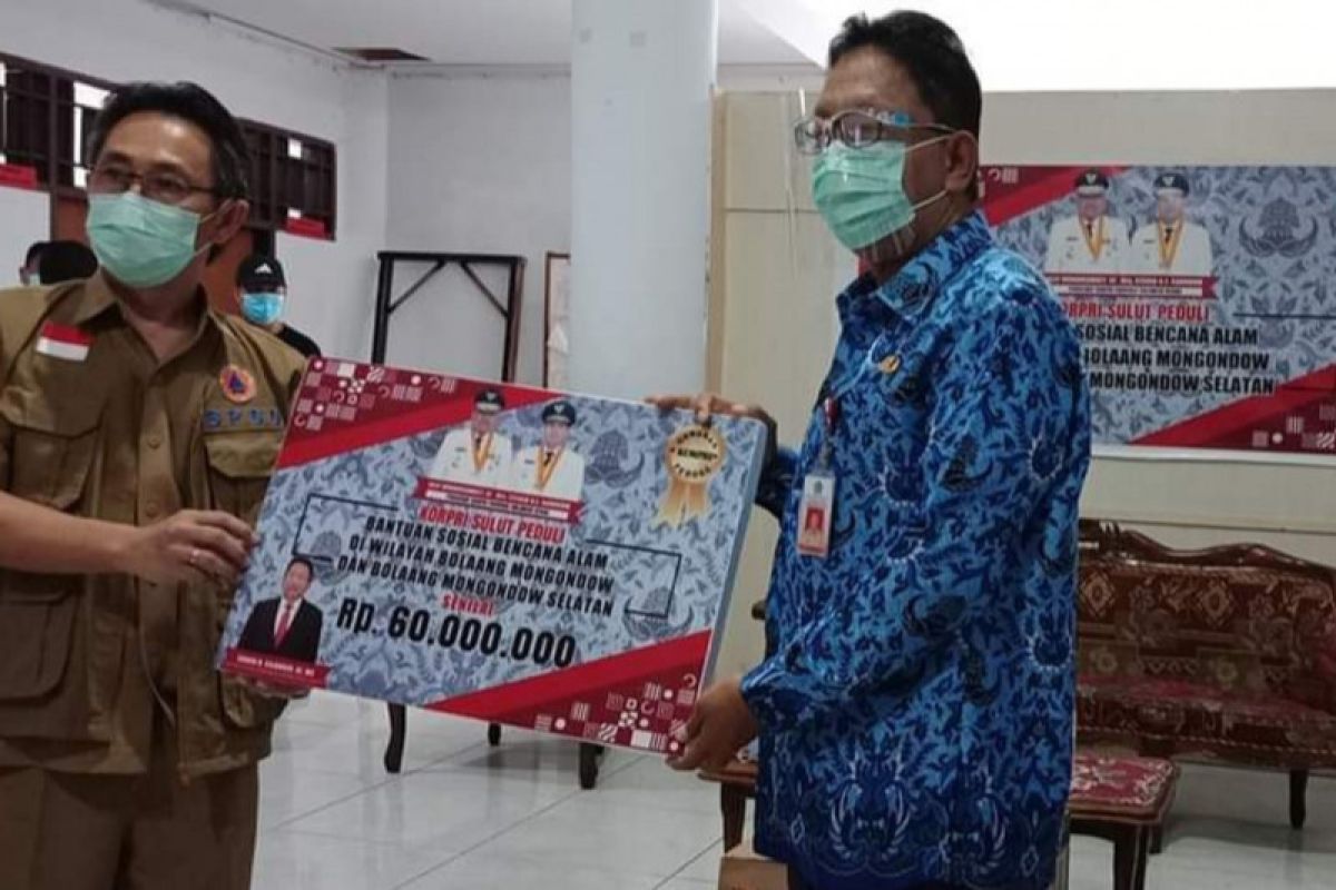 Korpri dan KNPI Sulawesi Utara bantu korban bencana Bolaang Mongondow