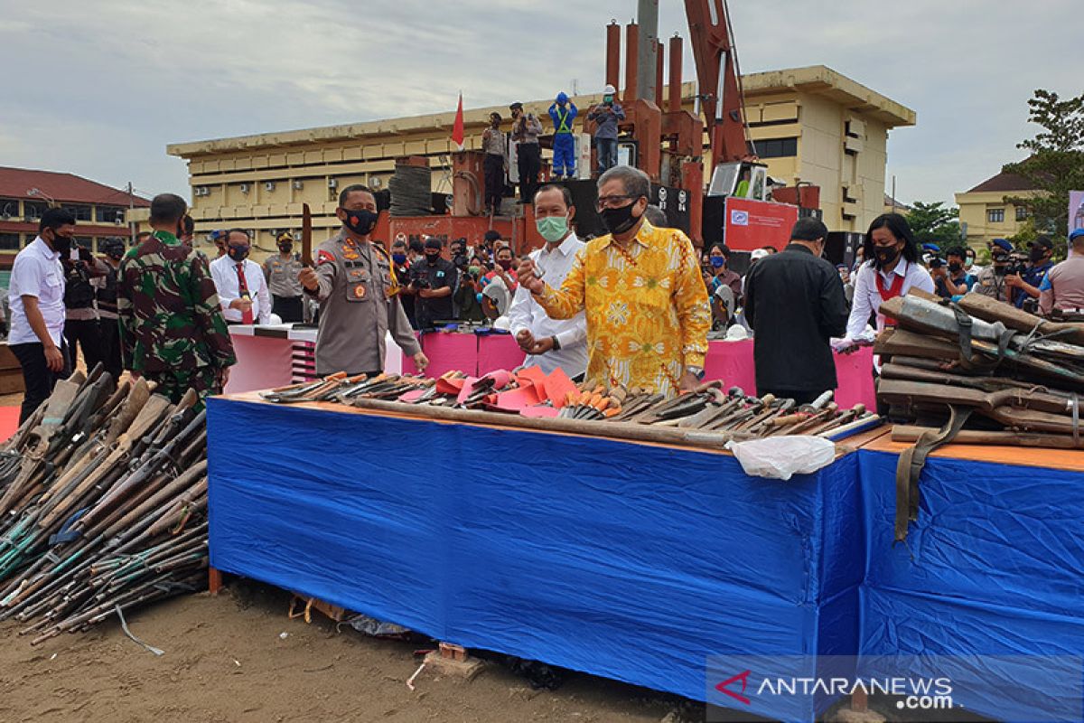 Kejahatan gunakan senjata tajam di Sumatera Selatan cukup tinggi