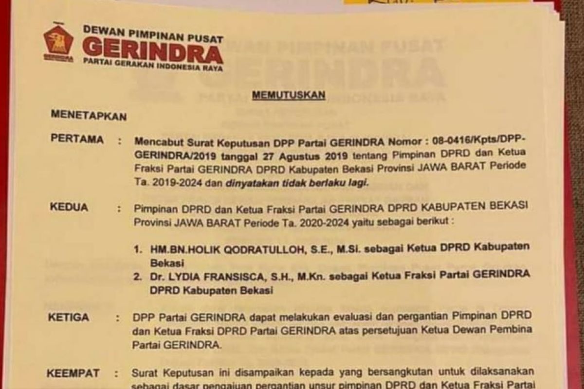 Kabar Ketua DPRD Kabupaten Bekasi diganti beredar di madsos