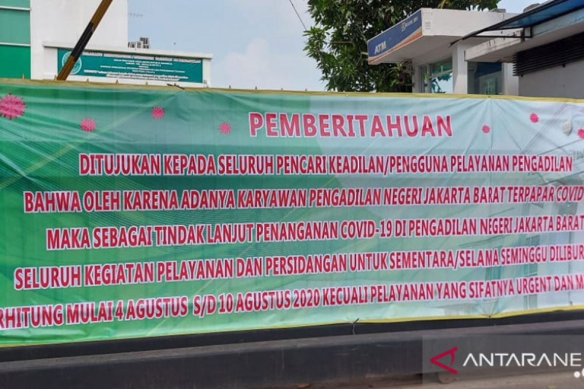 PN Jakarta Barat tutup sepekan setelah satu pegawai terpapar COVID-19