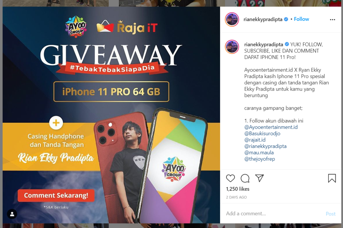 Rian D'Masiv adakan "giveaway", ada apa?