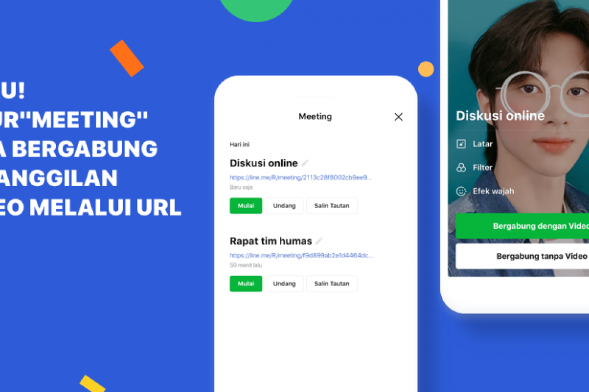 Kirim undangan video grup lewat tautan URL pada LINE Meeting